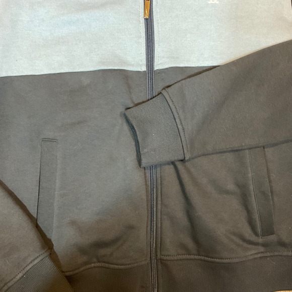 Penguin Mens Track‎ Jacket Navy Light Blue Full Zip Mock Neck Colorblock Retro - Picture 5 of 9